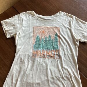 Marmot White Tee with Tree Design